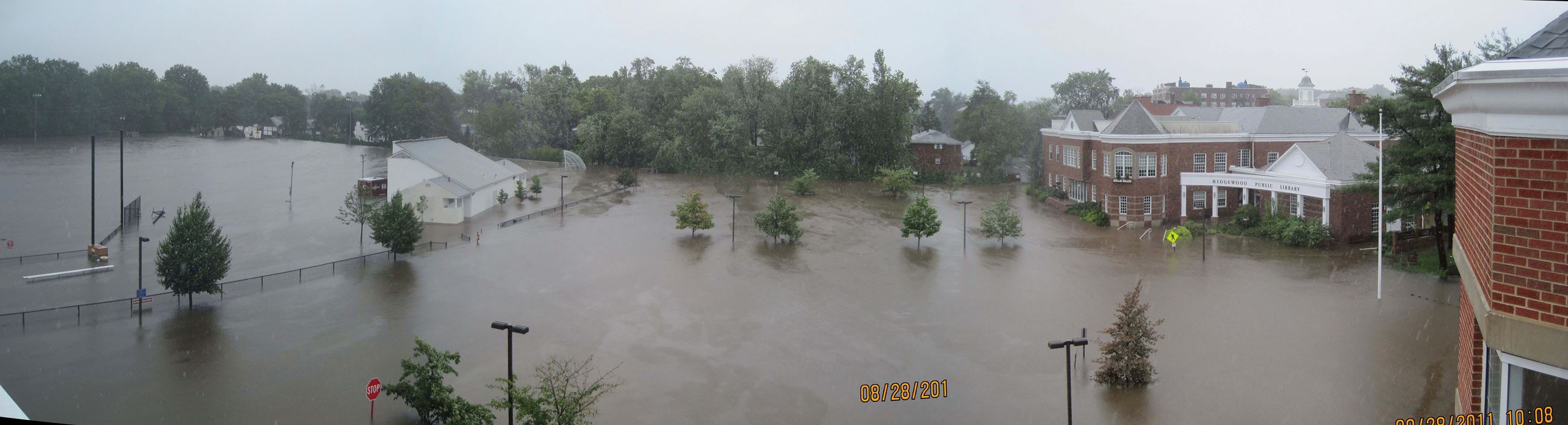 Village Hall Parking Flooded