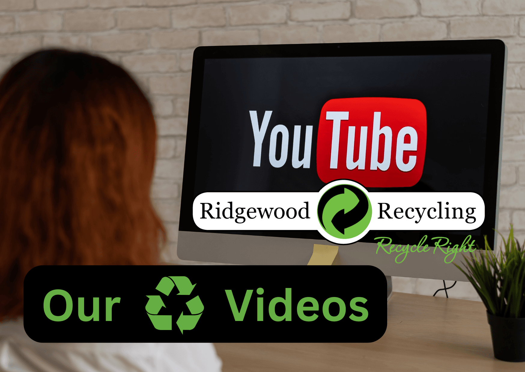 Girl looking at Computer Monitor with YouTube banner featured